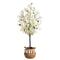 5ft. Artificial White Bougainvillea Tree with Basket